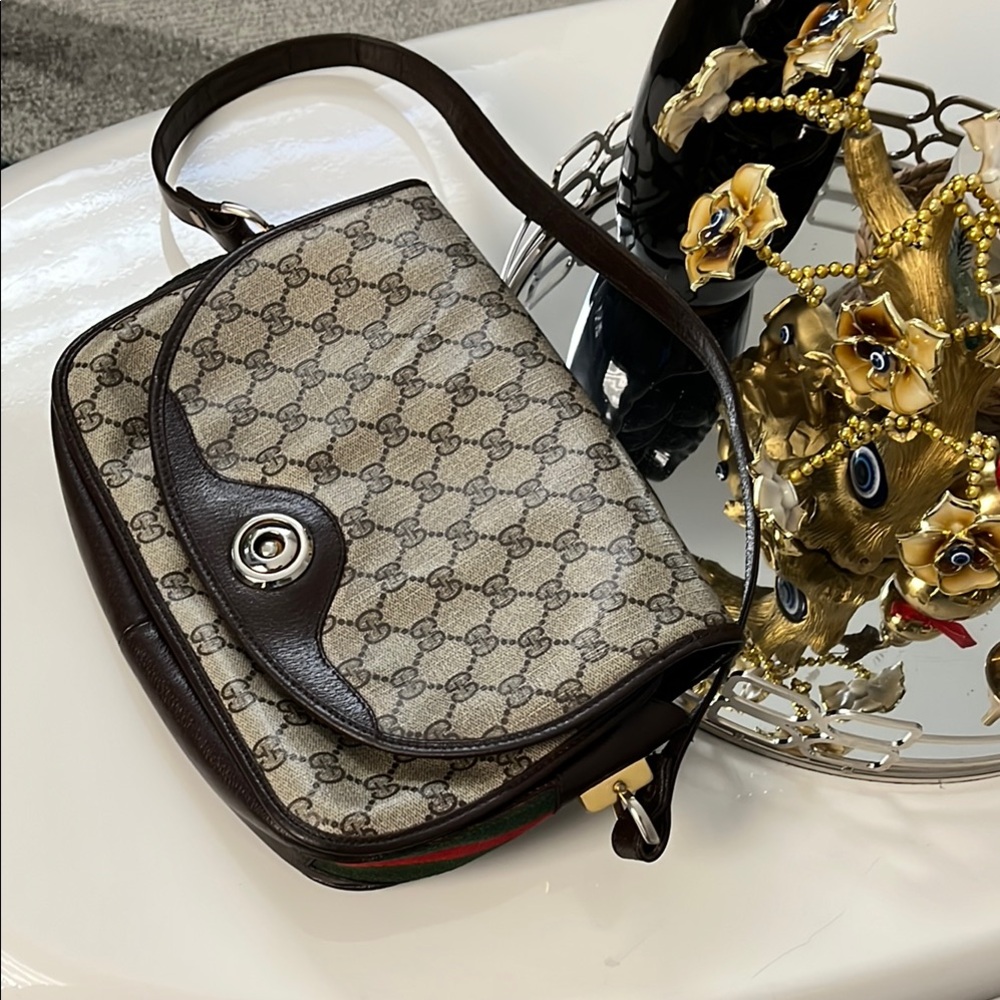 Gucci Brown and Cream Women's Bag, signs of wear, no smells, good condition. - Picture 2 of 11